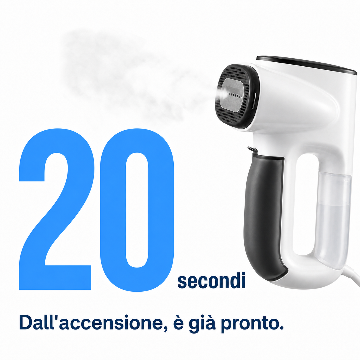 Pronto in 20 secondi dall'accensione: stiratore a vapore NMY